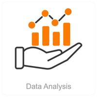 Data Analysis and bar graph icon concept vector