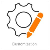 personalización y editar icono concepto vector