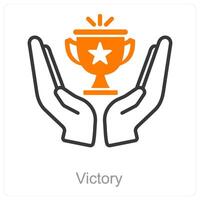 Victory and achievement icon concept vector