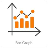 bar grafico y crecimiento icono concepto vector