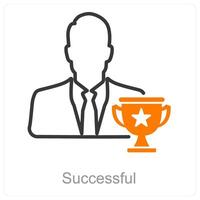 Successful and achievement icon concept vector