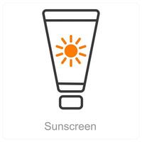 Sunscreen and summer icon concept vector