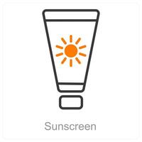 Sunscreen and summer icon concept vector