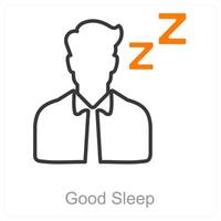 bueno dormir y relajación icono concepto vector