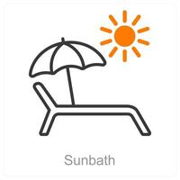 Sunbath and beach icon concept vector