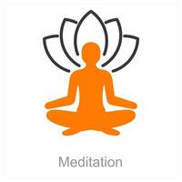 meditación y atención plena icono concepto vector