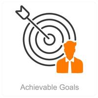 Achievable Goals and target icon concept vector