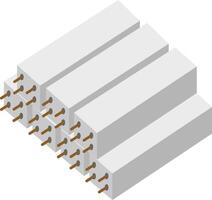 un grupo de blanco rectangular cajas con oro empulgueras vector