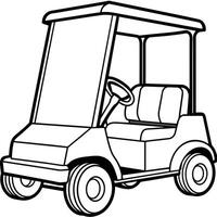 golf carro contorno ilustración digital colorante libro página línea Arte dibujo vector
