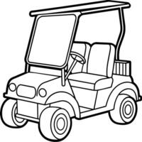 Golf cart outline illustration digital coloring book page line art drawing vector