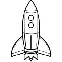 rocket outline illustration digital coloring book page line art drawing vector