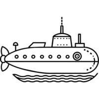 submarine outline coloring book page line art illustration digital drawing vector