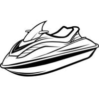 Jet ski outline illustration digital coloring book page line art drawing vector