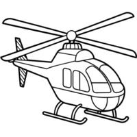 Helicopter outline illustration digital coloring book page line art drawing vector