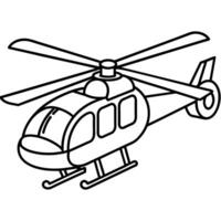 Helicopter outline illustration digital coloring book page line art drawing vector