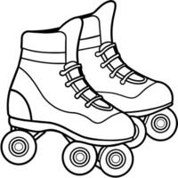 rollerblades outline illustration digital coloring book page line art drawing vector