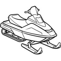 snowmobile outline coloring book page line art illustration digital drawing vector