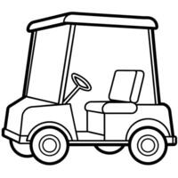 Golf cart outline illustration digital coloring book page line art drawing vector