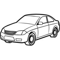 Car outline illustration digital coloring book page line art drawing vector