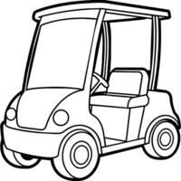 Golf cart outline illustration digital coloring book page line art drawing vector