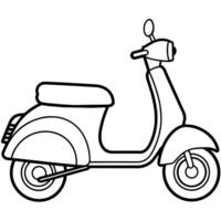 Scooter outline illustration digital coloring book page line art drawing vector