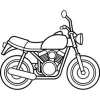 motorcycle outline illustration digital coloring book page line art drawing vector