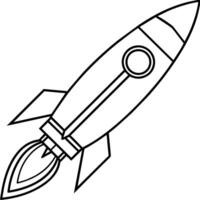 rocket outline illustration digital coloring book page line art drawing vector