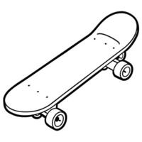 skateboard outline illustration digital coloring book page line art drawing vector