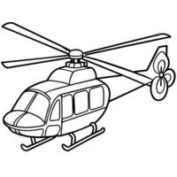 Helicopter outline illustration digital coloring book page line art drawing vector