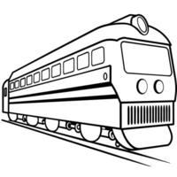 Train outline coloring book page line art illustration digital drawing vector