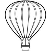 Hot air balloon outline illustration digital coloring book page line art drawing vector