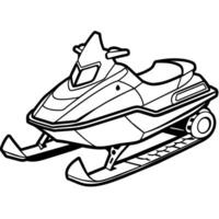 snowmobile outline coloring book page line art illustration digital drawing vector