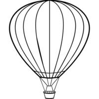 Hot air balloon outline illustration digital coloring book page line art drawing vector