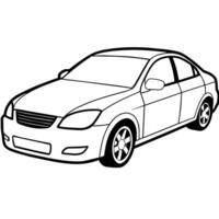 Car outline illustration digital coloring book page line art drawing vector