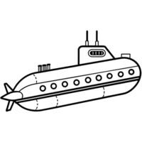 submarine outline coloring book page line art illustration digital drawing vector