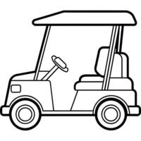 golf carro contorno ilustración digital colorante libro página línea Arte dibujo vector