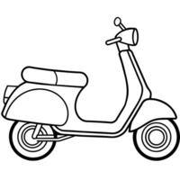 Scooter outline illustration digital coloring book page line art drawing vector