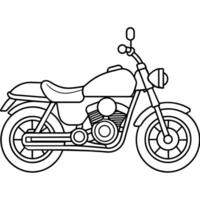 motorcycle outline illustration digital coloring book page line art drawing vector