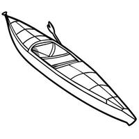 kayak outline illustration digital coloring book page line art drawing vector