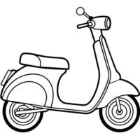 Scooter outline illustration digital coloring book page line art drawing vector