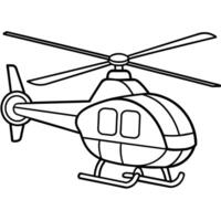 Helicopter outline illustration digital coloring book page line art drawing vector