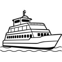 ferry outline illustration digital coloring book page line art drawing vector