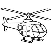 Helicopter outline illustration digital coloring book page line art drawing vector