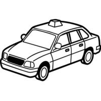 Taxi contorno colorante libro página línea Arte ilustración digital dibujo vector