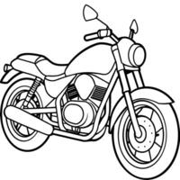 motorcycle outline illustration digital coloring book page line art drawing vector