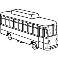 Trolleybus outline coloring book page line art illustration digital drawing vector