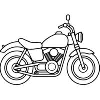 motorcycle outline illustration digital coloring book page line art drawing vector