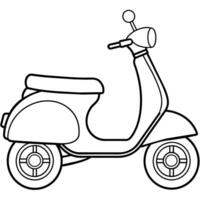 Scooter outline illustration digital coloring book page line art drawing vector