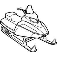 snowmobile outline coloring book page line art illustration digital drawing vector