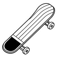 skateboard outline illustration digital coloring book page line art drawing vector